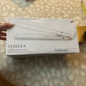 T3 Lucea White and Rose Gold Hair Straightener 1”